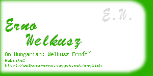 erno welkusz business card